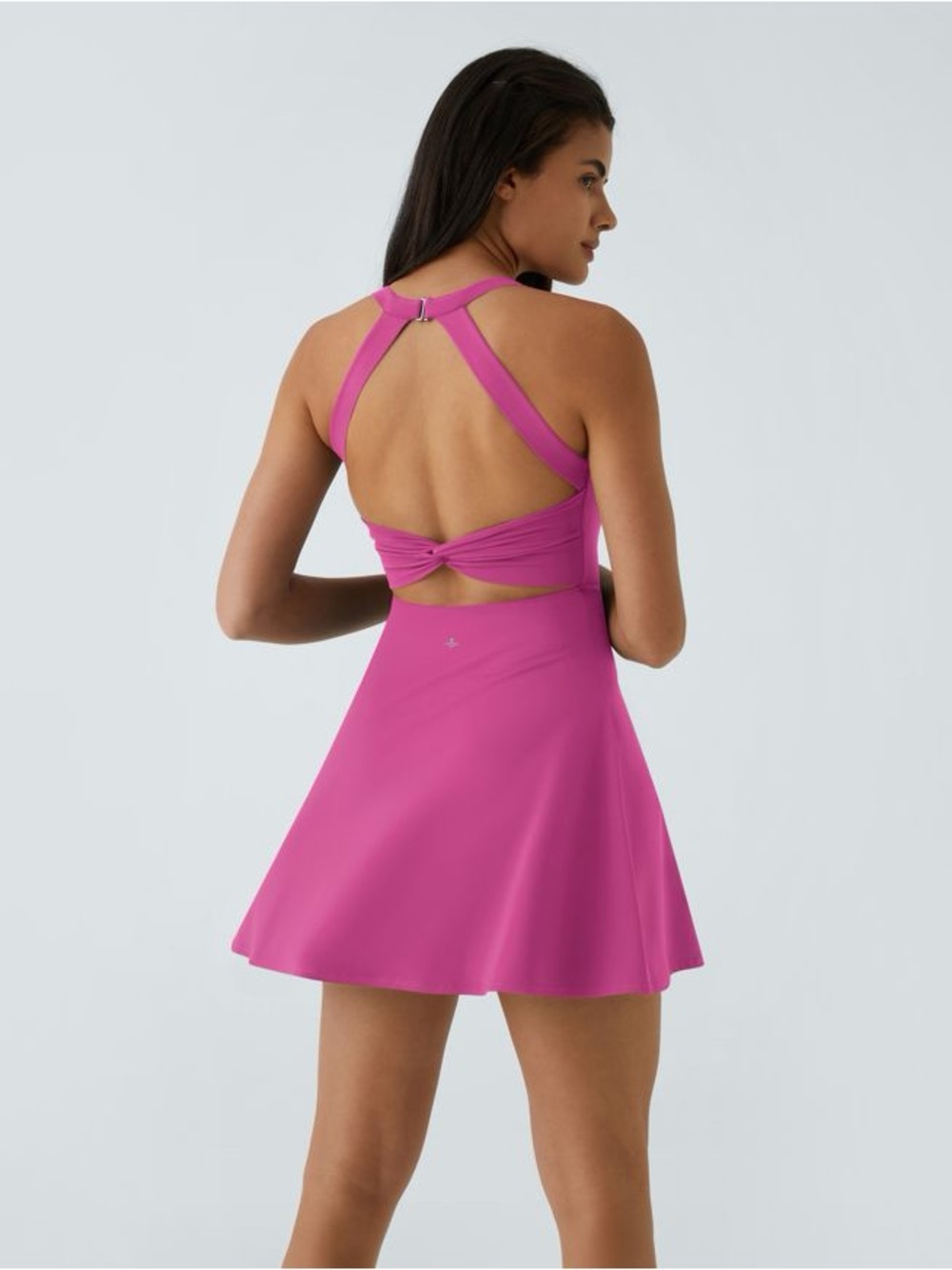 Halara Bubble Gum Pink Airy Backless Twisted Dress